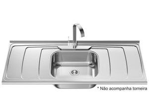 Pia Inox Com Furo 120X54 Com Válvuka Dubai N3-135