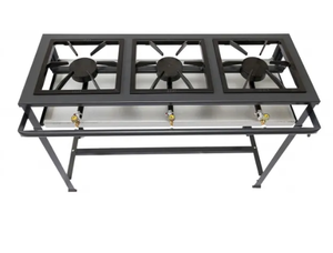 Fogão Industrial 3 Bocas Alta Pressão Sem Forno - Metal Brey