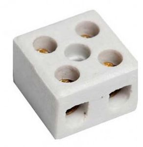 Conector Porcelana 6MM 30A 2 Polos - Decorlux