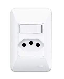 Interruptor paralelo e Tomada 2P+T 10A/250V Sistema Externo - Fame
