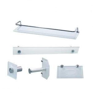 Kit Luxo Retângular 5 Peças Vidro Branco Ref: 5276- Vildrex