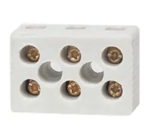 Conector Porcelana 6MM 10A 3 Polos - Decorlux