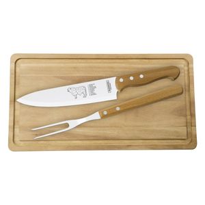 F.L Jogo De Churrasco Inox 3 Peças Tramontina
