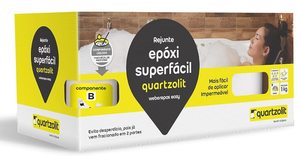 Rejunte Epóxi Superfáci  Cinza Outono 1kg Quartzolit