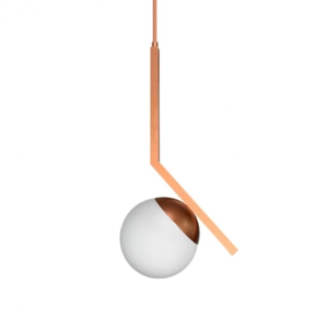 Pendente Vertex em Metal Cobre e Vidro Ø15cm 1xG9 Itamonte 476