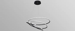 Pendente Espiral 88W 3000K Preto - Opus