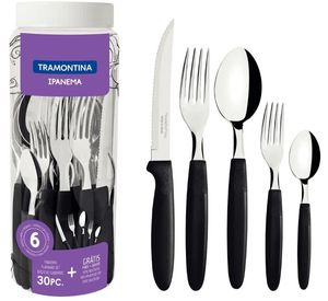 F.L Faqueiro Aco Inox 30pcs Ipanema Preto