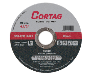 Disco De Corte Ferro 115MM 4.1/2 Disco De Corte Ferro 115MM 4.1/2