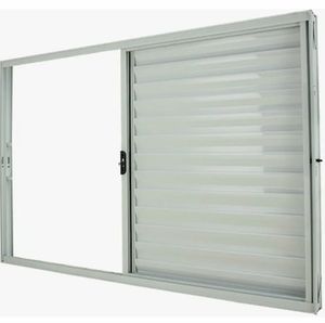 Veneziana Classic Sem Grade 3 Folhas - 1 Folha Fixa 150x100 R70 Branco 3023 - CRV Veneziana Classic Sem Grade 3 Folhas - 1 Folha Fixa 150x100 R70 Branco 3023 - CRV