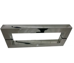 Puxador Para Porta Duplo 30x30cm Califórnia Inox Polido - Hastvel