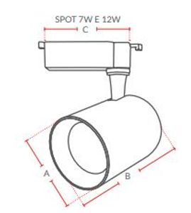 F.L. Spot Led Trilho Elegance 3000K 7W