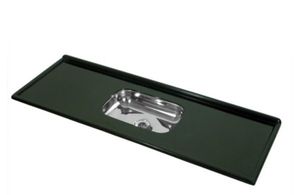 Pia Mármore Sintético Com Cuba Inox 150x54  Verde Romano -  Decoralita