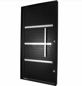 Porta Lambri Pivotante Preta Com Friso Puxador Reto Direita 115x228- CRV