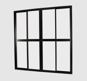 Porta Nobre CRV De Correr 4 Folhas Vidro Liso Black 200X210