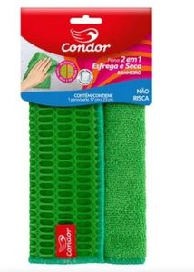 Pano Microfibra 2 Em 1 Esfrega Seca Banheiro Box Condor