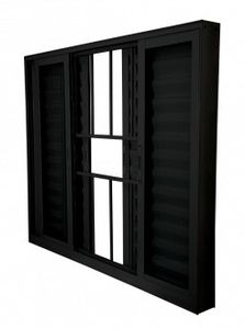 Janela CRV Veneziana 6 Folhas Black 150X100