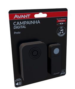 Campainha Digital Tomada Bivolt Preto  296025873 - Avant