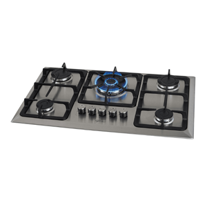 Cooktop a Gás 5 Bocas Tripla Chama Infinity com Trempe de ferro fundido Mesa Inox Bivolt - Fischer