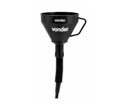 Funil Plástico com Bico Flexível Preto 160 mm - Vonder