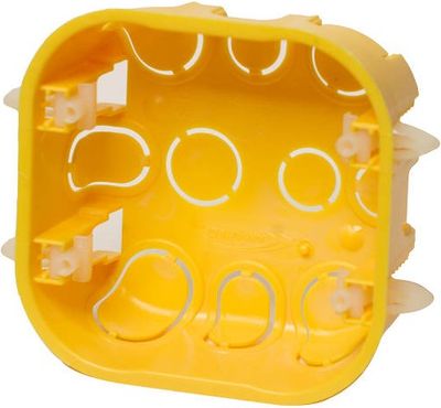 Caixa de Luz para Drywall Amarela  4x4