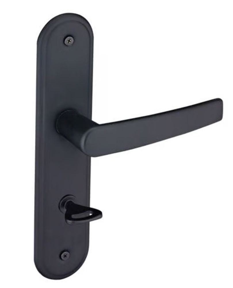 Fechadura Porta de Banheiro Zm Concept 40mm Espelho Inox 401B Preta