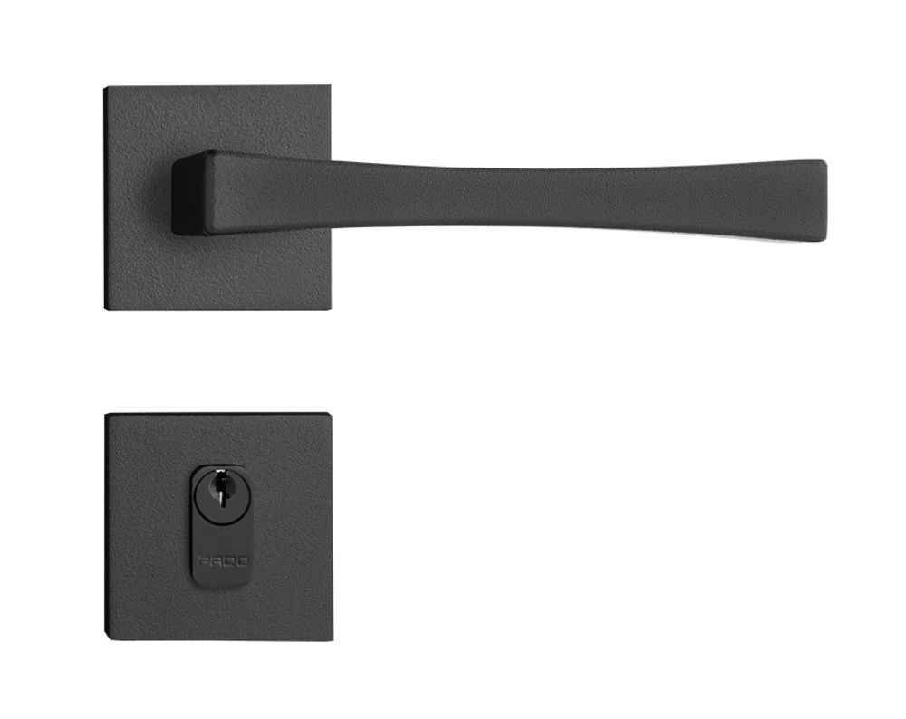 Fechadura Externa Zm Vivaldi 55mm Roseta Quadrada 885-55PE CTL Preta