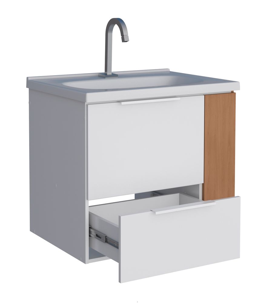 Gabinete Madeira Cosmos Direita 60cm Branco