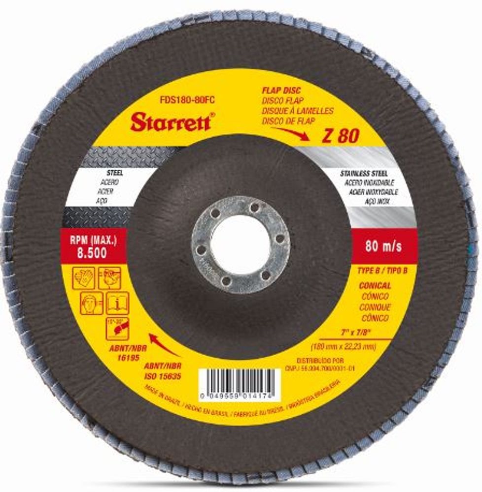 Disco Flap 80 Grãos 115mmx223mm 4.1/2