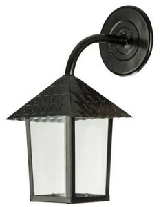 Arandela Colonial Quadrado 1XE27 Vidro Liso Preto