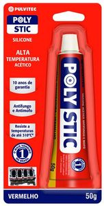 Silicone Polystic Alta Temperatura Vermelho 50g