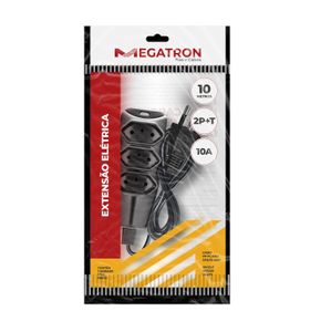 Extensão PP Plano 2P+T 10A 3x0,75mm² 10 metros Preta