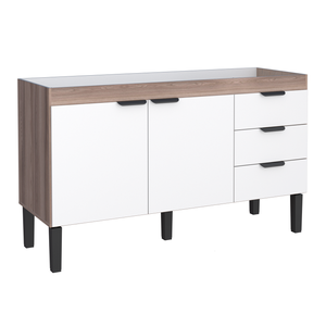 Balcão Mdf Flamingo para Pia 1,50 Metros Tamarindo/Branco