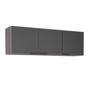 Armário MDF Aéreo Flamingo 1,50 Metros Tamarindo e Preto