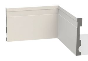 Rodapé 08X50mm Lev52 RP Branco Frisado Barra 2,40m