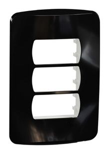 Placa 4x2 Miluz com Suporte 3 Postos Preta Placa 4x2 Miluz com Suporte 3 Postos Preta