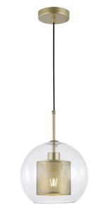 Pendente Bronx Globo G 1Xe27 com Base Dourado