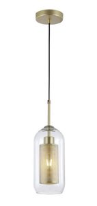 Pendente Bronx Ciilindrico P 1xE27 com Base Aço Dourado