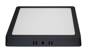 Painel Led Sobrepor Quadrado 22,5x22,5 18W 3000K Preto