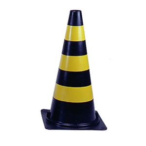 Cone Rígido com Refletivo 75cm Preto/Amarelo