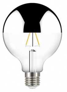 Lâmpada Led Filamento Defletora Espelhada Globo 3W G95 Prata