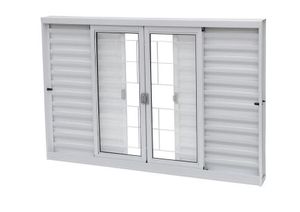 Veneziana Ideal 6 Folhas 4 Móveis Quadrado 150x100x12 com Grade VLS