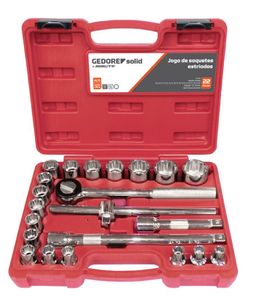 Jogo Soquete Cromado 1/2” 22 Peças D2622 Robust Jogo Soquete Cromado 1/2” 22 Peças D2622 Robust