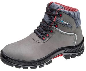 Botina Nubuck Premier Cadarço Biqueira Plástica Cinza N 40