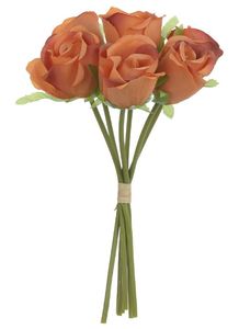 Rosa Ramalhete com Fita Ocre 24cm Rosa Ramalhete com Fita Ocre 24cm