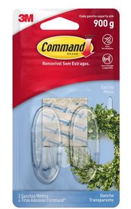 Gancho Transparente 900G Command M com 2 Unidades Gancho Transparente 900G Command M com 2 Unidades