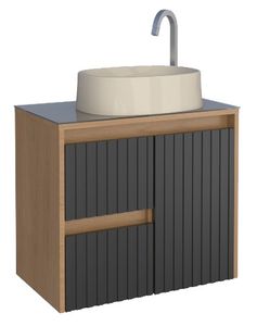 Gabinete para Banheiro em Madeira Kyoto 61x36cm sem Cuba Preto