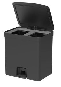 Lixeira com Pedal Trium 20 Litros Duplo Compartimento Preto