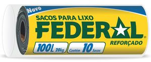 Saco para Lixo 100 Litros Preto Rolo com 10 Unidades