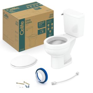 Vaso Sanitário  com Caixa Acoplada Lateral mais Kit Instalação Acesso Confort CE Branco