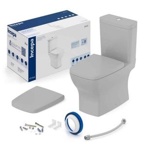 Bacia com Caixa Acoplada Boss Stone e Assento Termofixo e Kit de Instalação